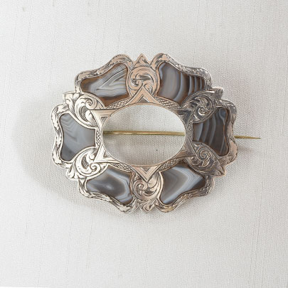 Silver,Agate Broach B-81 | アンティークジュエリー GoodWill